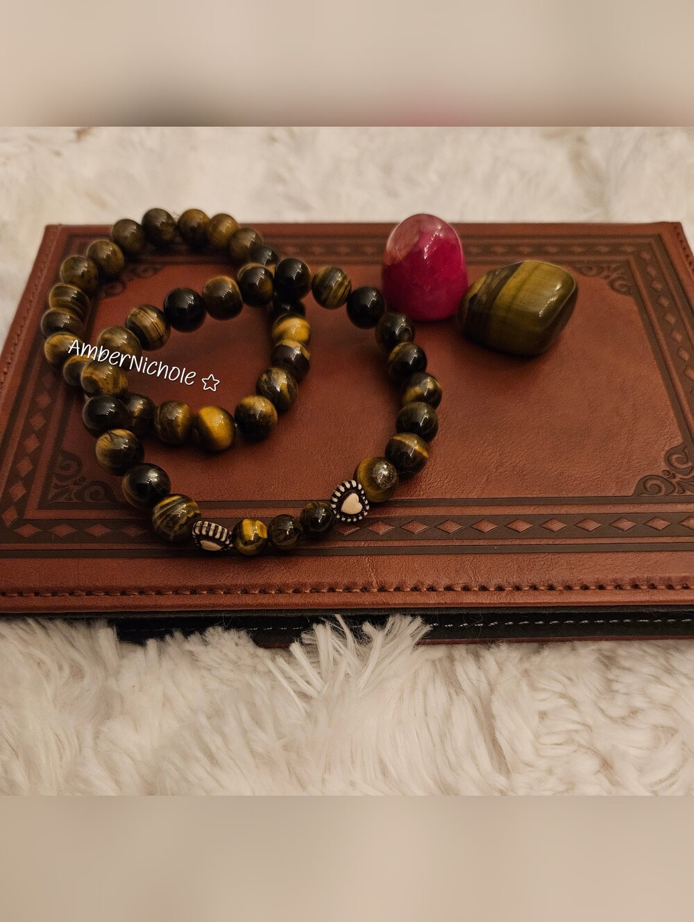 Handcrafted☆Tiger Eye Beaded Stretch Bracelet - X2